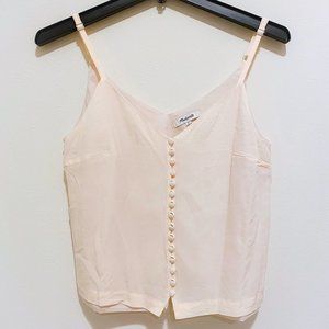 Madewell cream silk button front cami